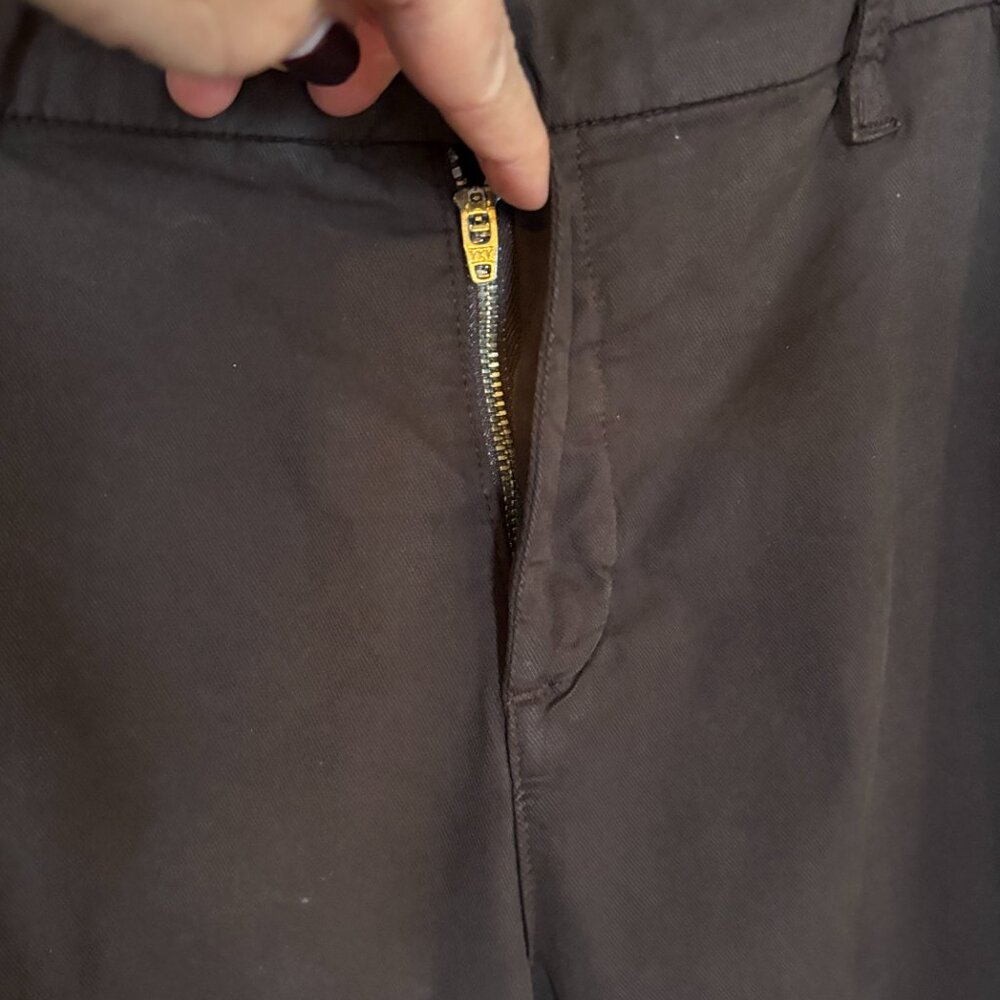 Frank & Eileen WICKLOW Italian twill chino pants chocolate brown size 14 - Picture 4 of 11